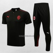 Conjunto Polo del Milan 2021-2022 Negro