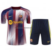 Tuta da Track del FC Barcellona Manga Corta 2023 Blu y Rosso - Pantalon Corto