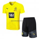 Tuta da Track del Borussia Dortmund Manga Corta 2023-2024 Giallo - Pantalon Corto