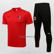 Conjunto Polo del Milan 2021-2022 Rojo